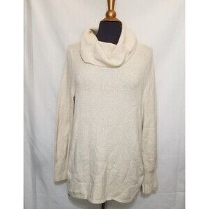 Vintage DKNY Sweater Cowl Neck Long Sleeve Wool Womens XL Cream Ivory Y2K